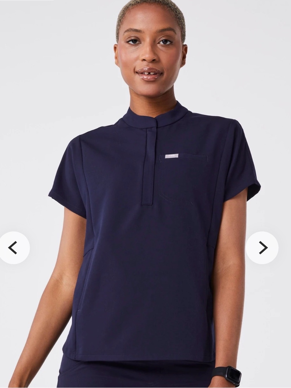 Figs Montex Relaxed Scrub Top Technical Collection Small Navy